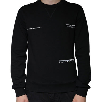 Dolce & Gabbana Black Logo Print CrewNeck Sweatshirt Sweater