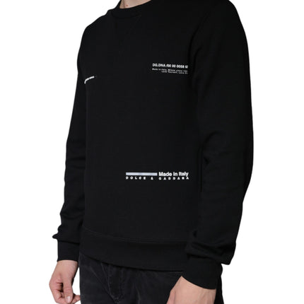 Dolce & Gabbana Black Logo Print CrewNeck Sweatshirt Sweater