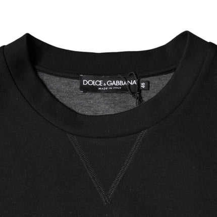 Dolce & Gabbana Black Logo Print CrewNeck Sweatshirt Sweater