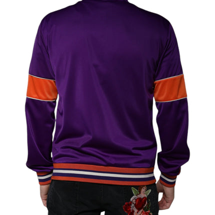 Dolce & Gabbana Purple Polyester Full Zip Long Sleeve Sweater