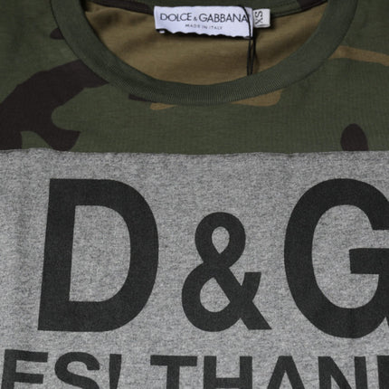 Dolce & Gabbana Multicolor Camouflage Cotton Crew Neck T-shirt