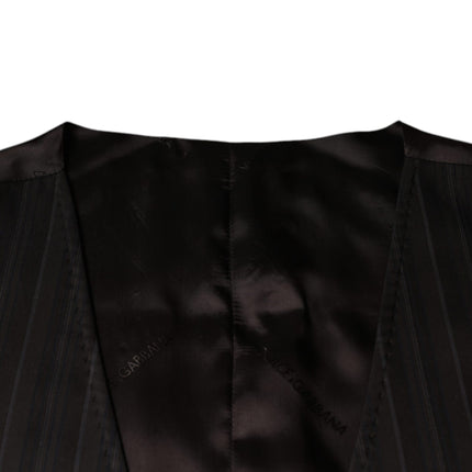 Dolce & Gabbana Black Cotton Waistcoat Dress Formal Vest