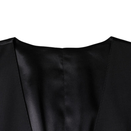 Dolce & Gabbana Black Wool Waistcoat Dress Formal Vest