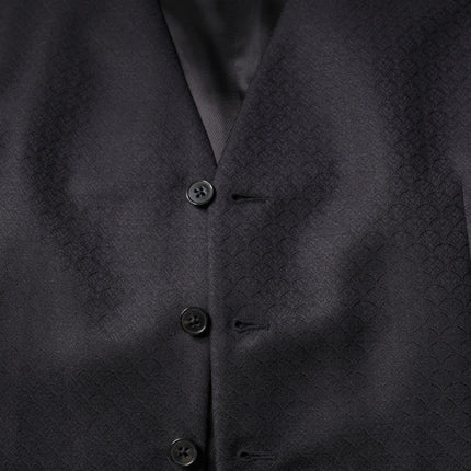 Dolce & Gabbana Black Wool Waistcoat Dress Formal Vest