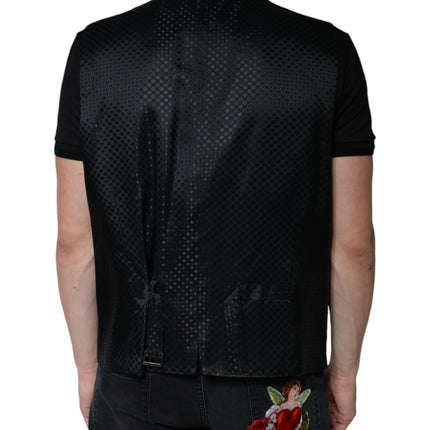 Dolce & Gabbana Black Wool Waistcoat Dress Formal Vest