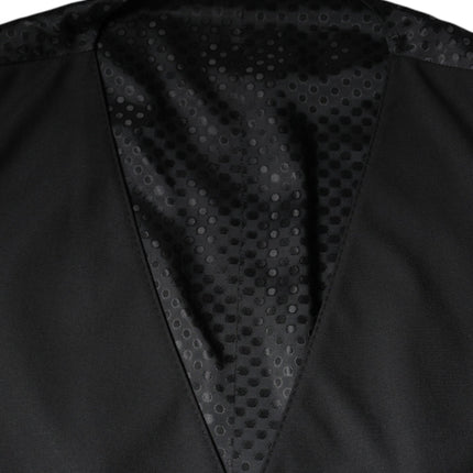 Dolce & Gabbana Black Wool Waistcoat Dress Formal Vest