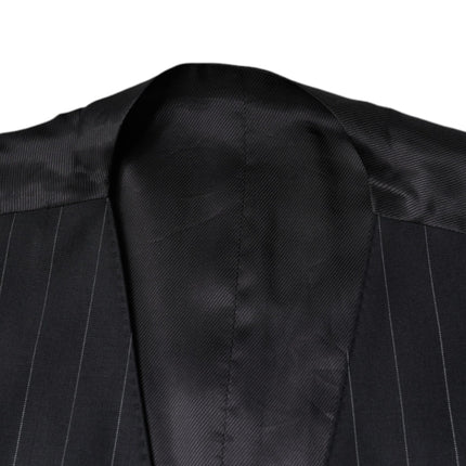 Dolce & Gabbana Black Leather Waistcoat Dress Formal Vest
