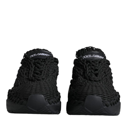 Dolce & Gabbana Black Knitted Daymaster Sneakers Shoes