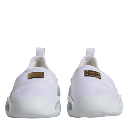 Dolce & Gabbana White Padded Fabric Low Top Sneakers Shoes