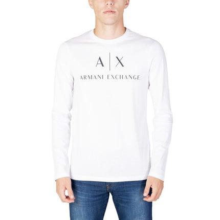 Armani Exchange White Cotton Long Sleeve T-Shirt