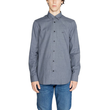 Armani Exchange Blue Cotton Dress Shirt