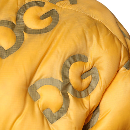 Dolce & Gabbana Yellow Logo Padded Buttoned Blouson Jacket