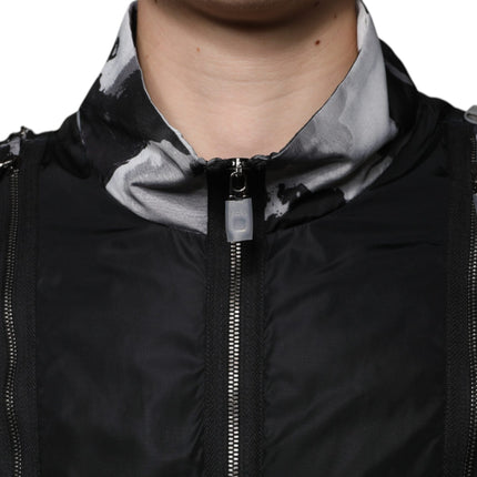 Dolce & Gabbana Black Nylon Full Zip Men Bomber Jacket