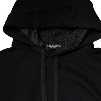 Dolce & Gabbana Black Hooded Pullover Men Sweatshirt Sweater