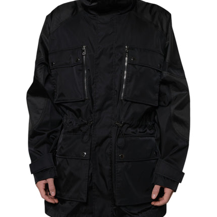Dolce & Gabbana Black Nylon Winter Men Parka Coat Jacket