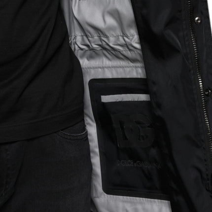 Dolce & Gabbana Black Nylon Winter Men Parka Coat Jacket