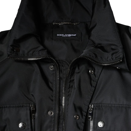 Dolce & Gabbana Black Nylon Winter Men Parka Coat Jacket