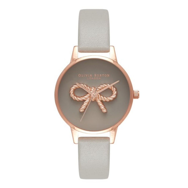 Olivia Burton Gray Artificial Leather Dress Watch