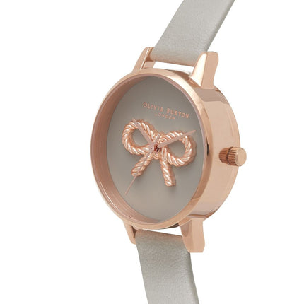 Olivia Burton Gray Artificial Leather Dress Watch