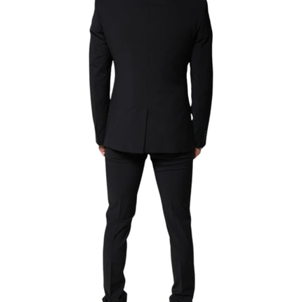 Dolce & Gabbana Black Wool 3 Piece Slim Fit Formal Men Suit