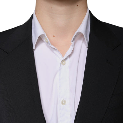Dolce & Gabbana Black Wool 3 Piece Slim Fit Formal Men Suit