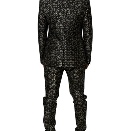 Dolce & Gabbana Black Stars Jacquard SICILIA 2 Piece Suit