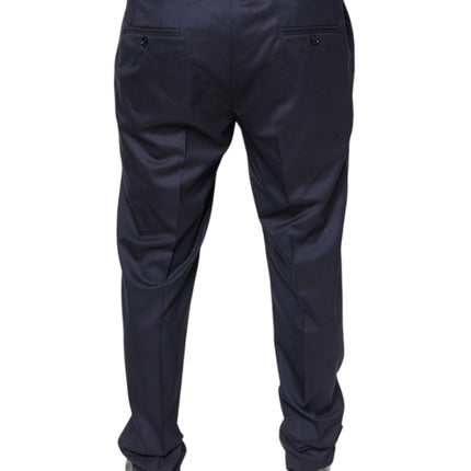Dolce & Gabbana Blue Wool Skinny Formal Dress Pants