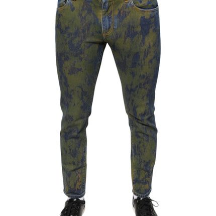 Dolce & Gabbana Blue Cotton Dye Slim Fit Men Denim Jeans