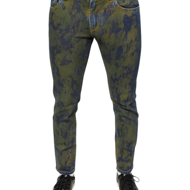 Dolce & Gabbana Blue Cotton Dye Slim Fit Men Denim Jeans