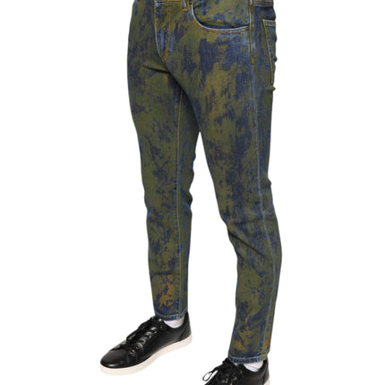 Dolce & Gabbana Blue Cotton Dye Slim Fit Men Denim Jeans