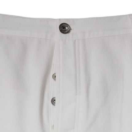 Brunello Cucinelli White Cotton Men Dress Tapered Pants