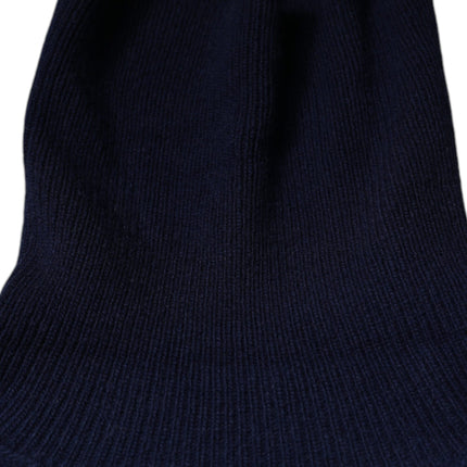 Dolce & Gabbana Blue Wool Knit Turtleneck Pullover Sweater