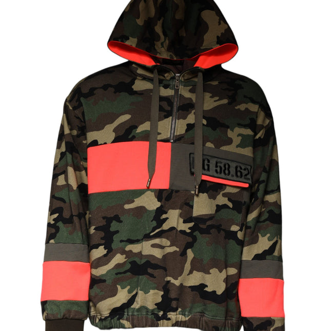 Dolce & Gabbana Multicolor Camouflage Hooded Men Sweatshirt Sweater