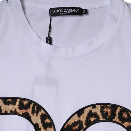 Dolce & Gabbana White DG Logo Cotton Shorts Sleeves T-shirt
