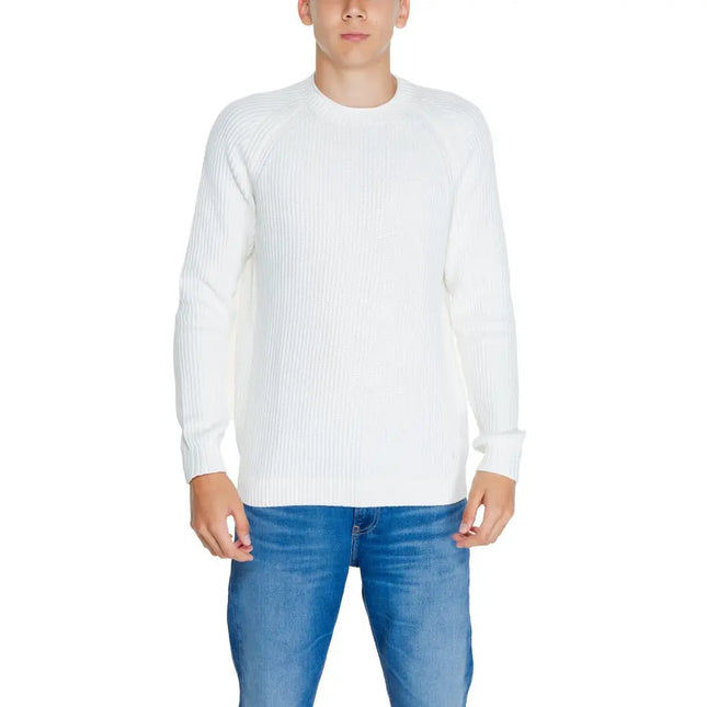 Calvin Klein Jeans White Organic Cotton Sweatshirt Calvin Klein Jeans