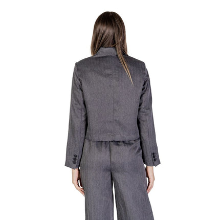 Jacqueline De Yong Gray Polyester Blazer