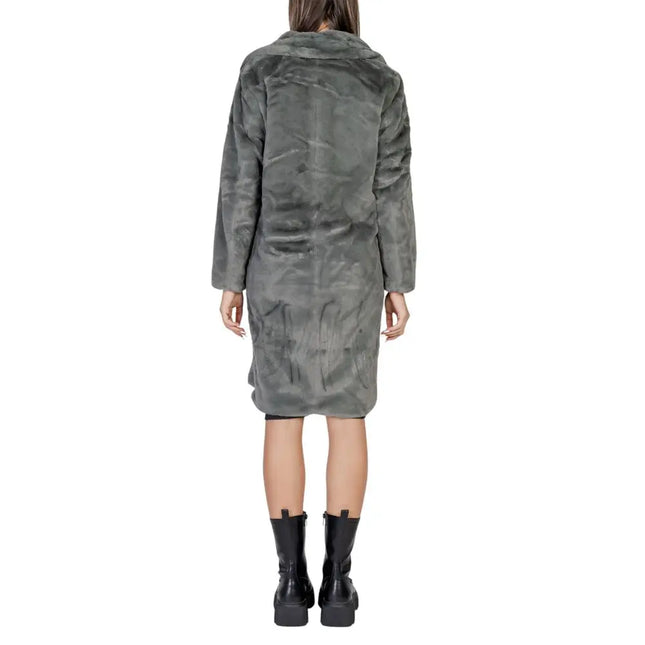 ICHI Black Polyester Coat ICHI