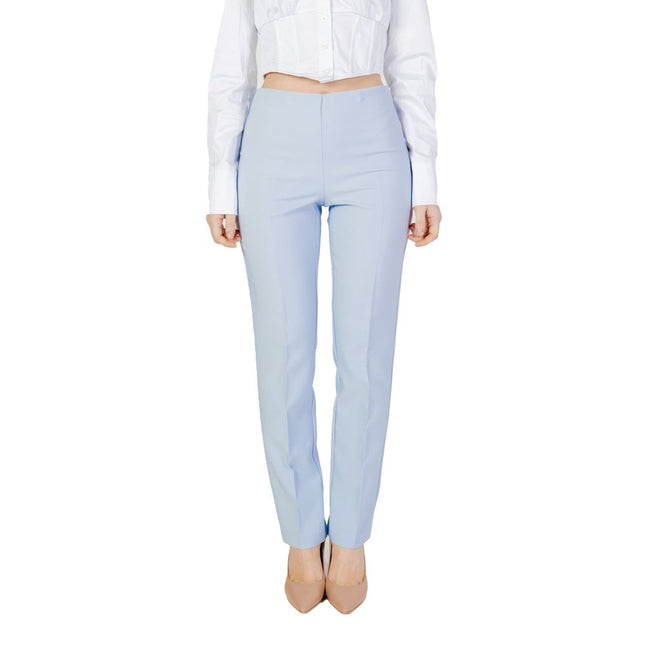 Sandro Ferrone Blue Polyester Dress Pants