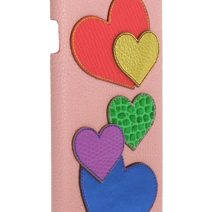 Dolce & Gabbana Pink Leather Heart Phone Cover