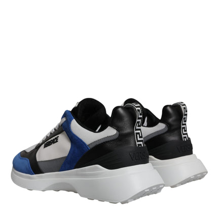 Versace Multicolor Canvas Quad Fabric Medusa Low Top Sneakers Shoes