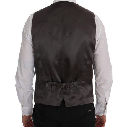 Dolce & Gabbana Gray STAFF Cotton Striped Vest