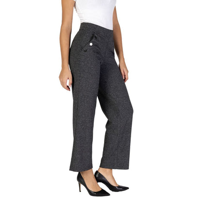 Street One Black Polyester Casual Pants