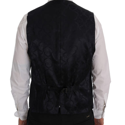 Dolce & Gabbana Black STAFF Wool Striped Vest