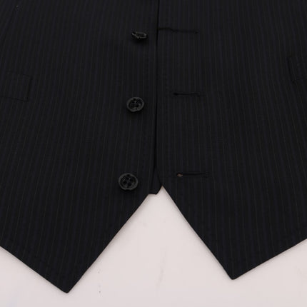 Dolce & Gabbana Black STAFF Wool Striped Vest