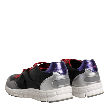 Dolce & Gabbana Multicolor Leather Suede Low Top Sneakers Shoes
