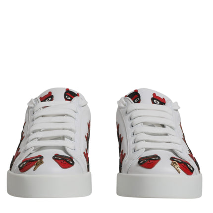 Dolce & Gabbana White Devil Face Portofino Sneakers Shoes