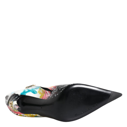 Dolce & Gabbana Multicolor Graffiti Keira Mid Calf Boots Shoes