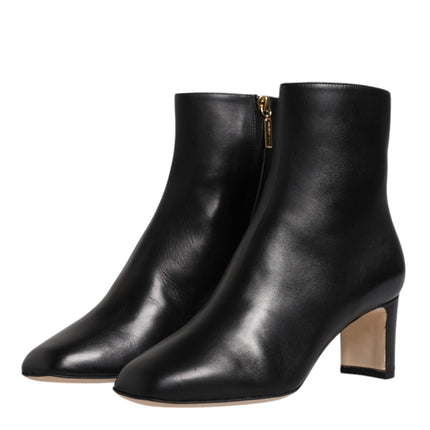 Dolce & Gabbana Black Jackie Leather Mid Calf Boots Shoes