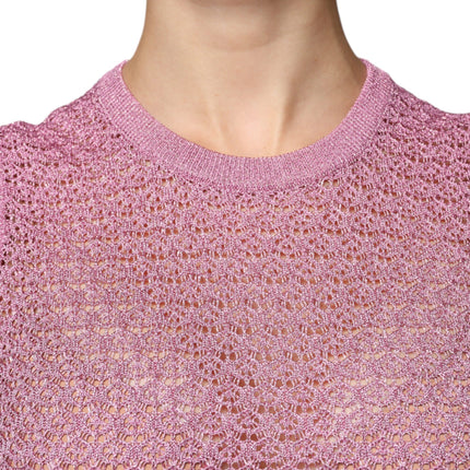 Dolce & Gabbana Pink Mesh See Through Sleeveless Tank Top