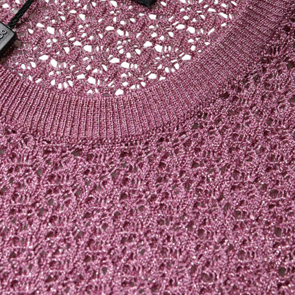 Dolce & Gabbana Pink Mesh See Through Sleeveless Tank Top